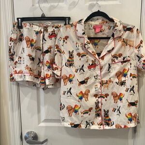 Pajamas with Rainbow Dog Print